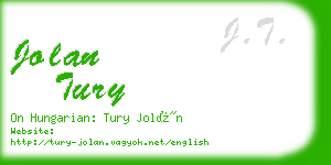 jolan tury business card